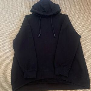 Black hooded sweatshirt